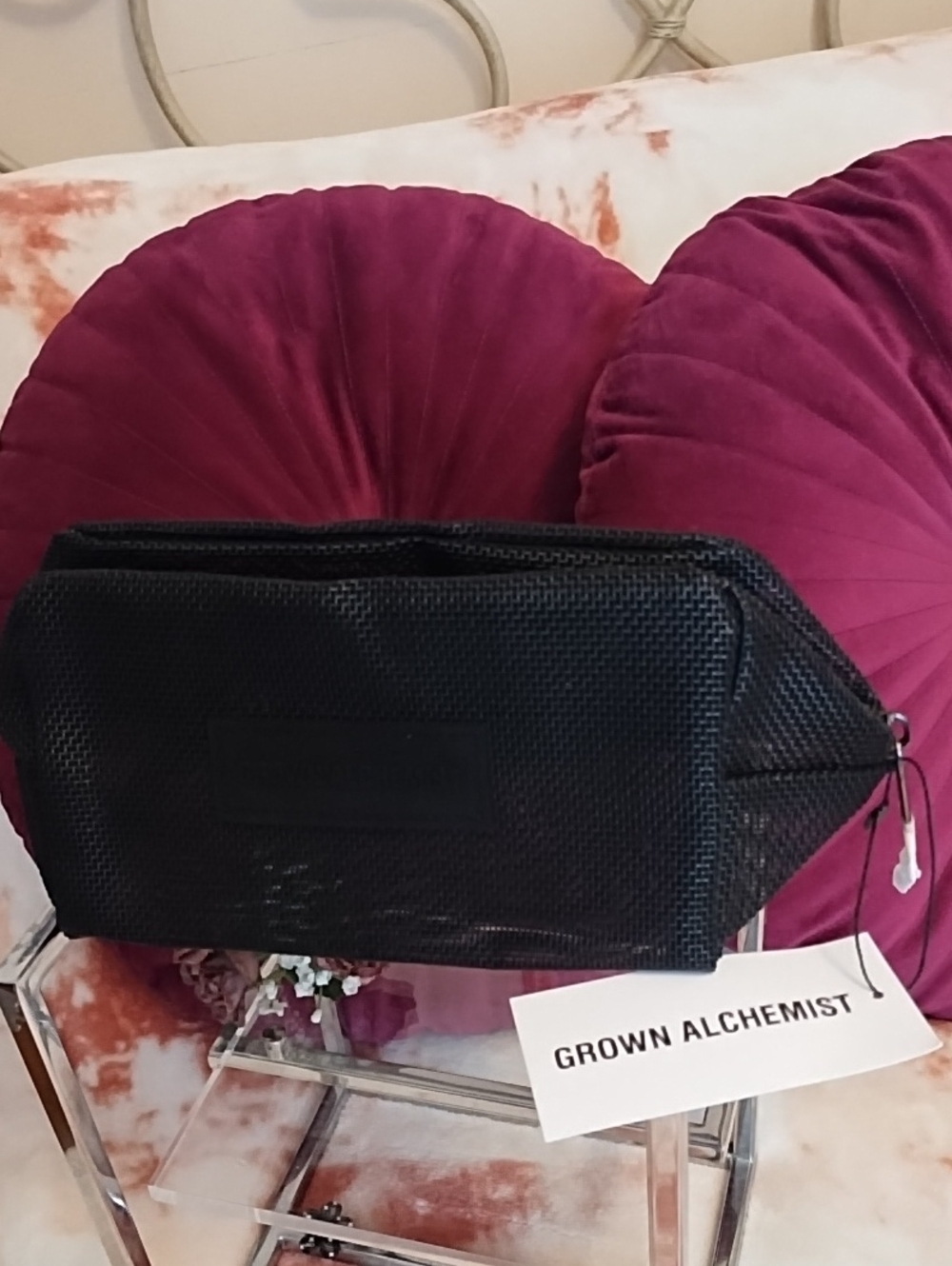 Grown Alchemist Black Mesh Toiletry Bag-NWT